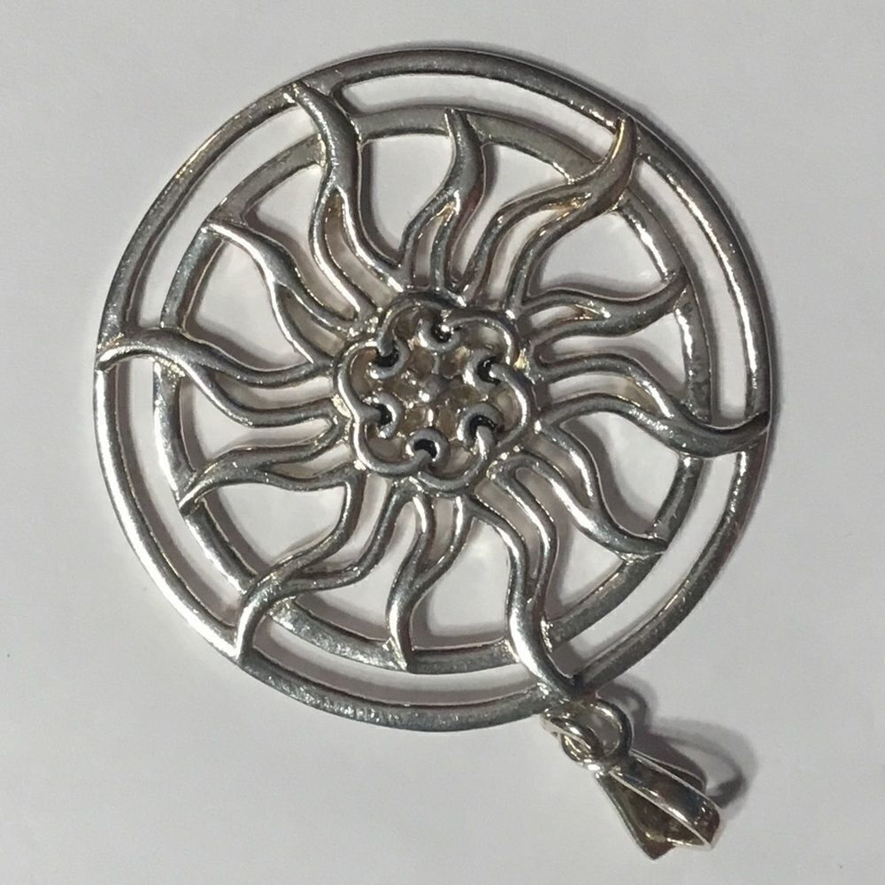 Sterling Silver Sun/Sunflower Pendant NWOT